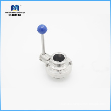 3A/DIN/SMS SS304/ 316L Sanitary Male Threaded Butterfly Valve with Multi-position Handle